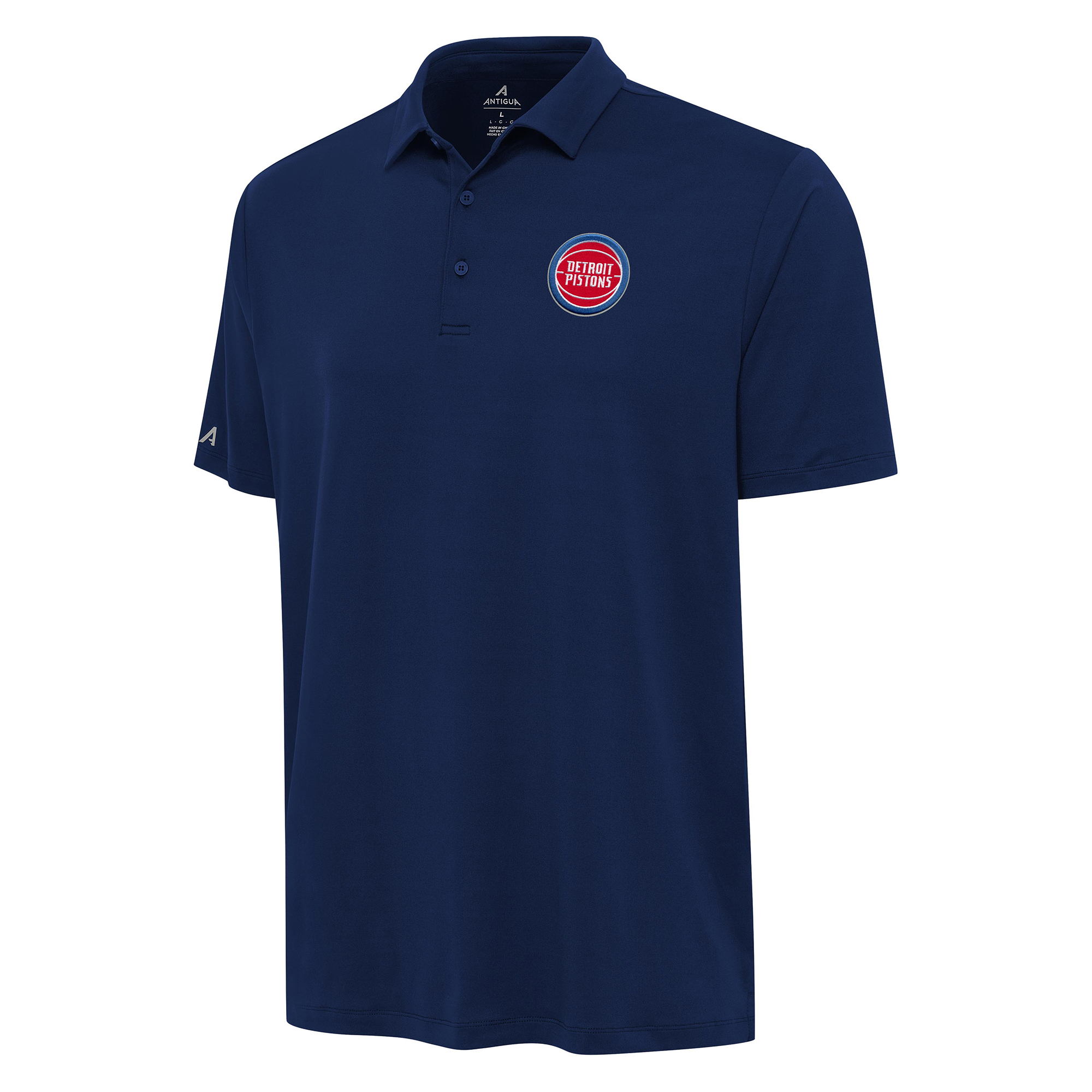 Men's Antigua Navy Detroit Pistons Reprocess Polo